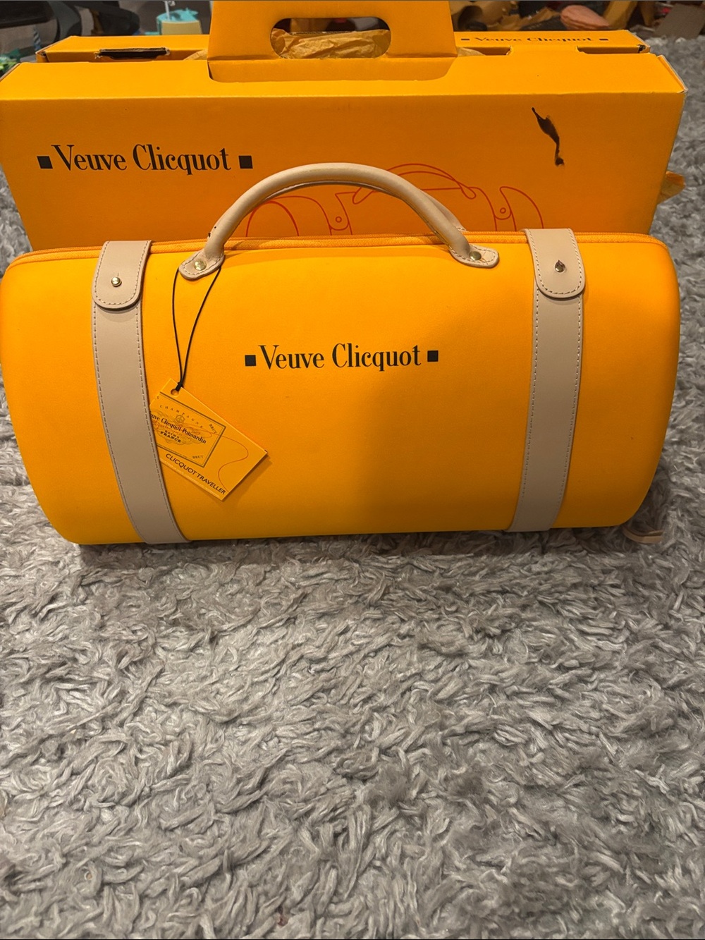 Veuve Clicquot Yellow Champagne Carrier with Box